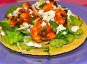 Healthy International Recipe: Mexican Chipotle Shrimp Tostadas with Quick Pickle Onions Guacamole
