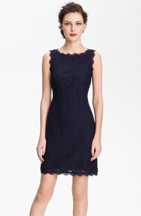 Adriana Papell navy lace dress bridesmaids
