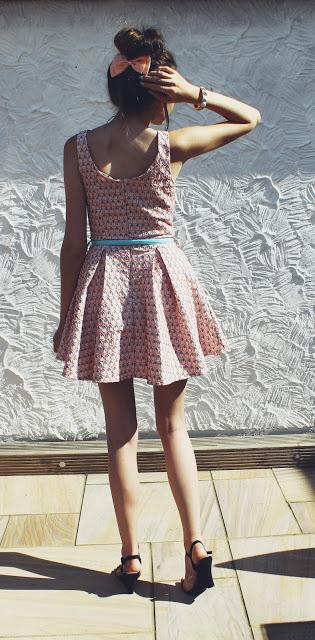 summer, dress, little, mistress, colour, cute, pretty, wedding, guest, outfit, style, fashion, hair bow, messy, bun, hairstyle