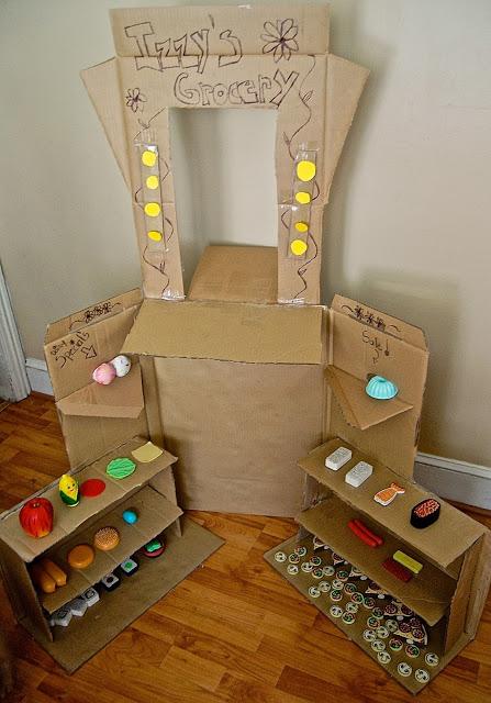 DIY Kid's Cardboard Market Stand