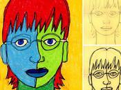 Self Portrait Line Drawing Pastels