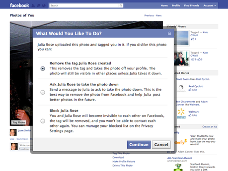 Facebook New Detag Options