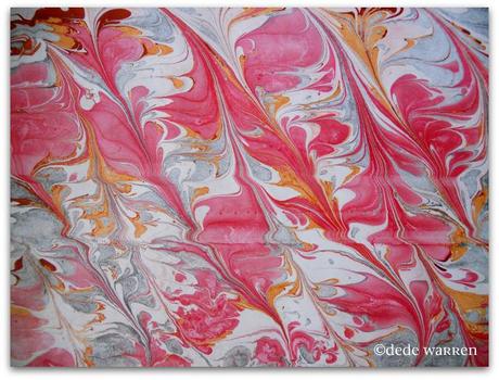 Once-a-month art day, creating marbled paper | Dede Warren