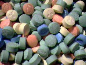 Assortment of Ecstasy pills.