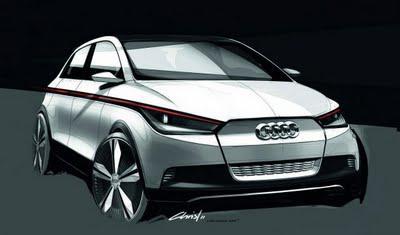 Audi A2 Concept exterior sketches by Audi Design team