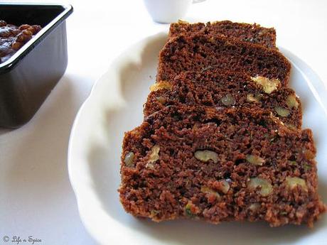 Eggless Zucchini-Chocolate Bread with Walnuts