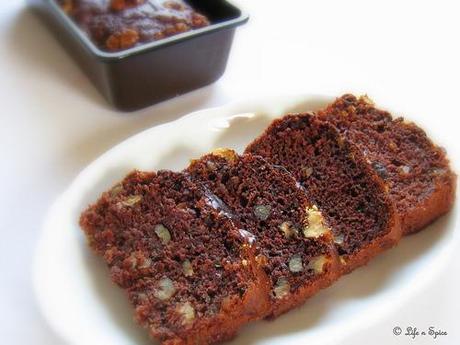 Eggless Zucchini-Chocolate Bread with Walnuts