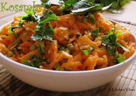 Carrot Kosambri with sprouted green-gram