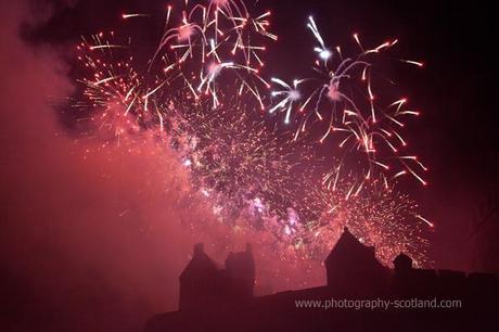 Castle fireworks Photo - Edinburgh Festival fireworks from Edinburgh Castle, Scotland