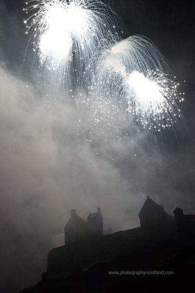 Castle fireworks Photo - Festival fireworks at Edinburgh castle, Scotland