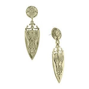 21812 structured earrings in gold