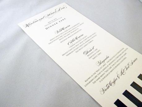 Wedding Menu Card Wording