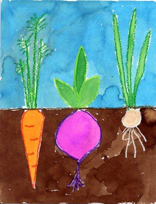 Vegetable Garden Watercolor Painting
