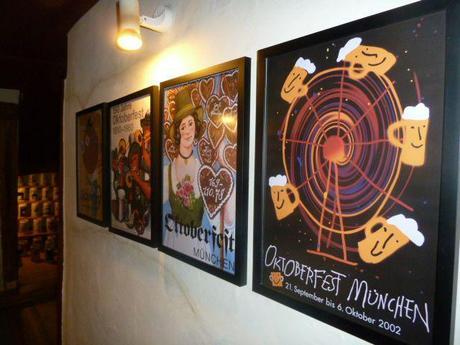 history of oktoberfest, display of past Oktoberfest posters