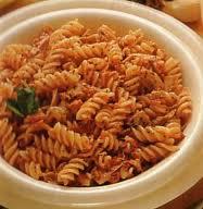 Fusilli baked with bacon sauce