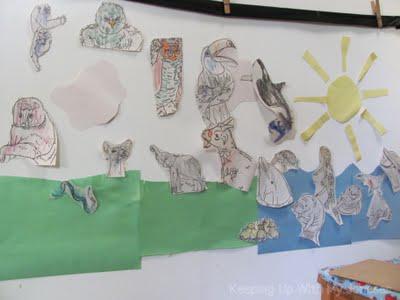 EXPLORE ART project: Animal Collage Wall Mural