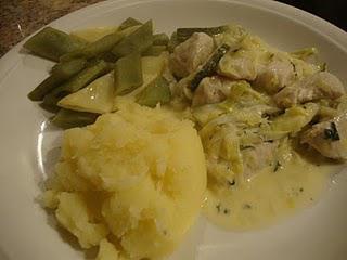 Chicken and Courgettes with a Tarragon Sauce