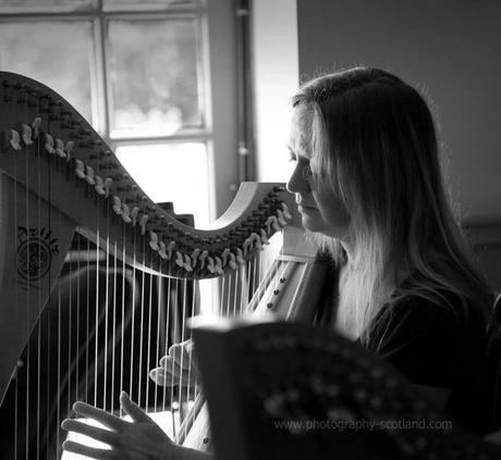 Photo - Patsy Seddon, clarsach player, at Ceol Cholasa, Scotland, 2011
