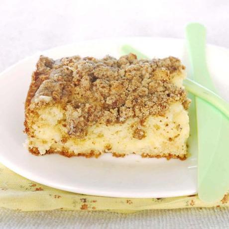 Coffee Crumb Cake with Lemon Cheesecake Filling