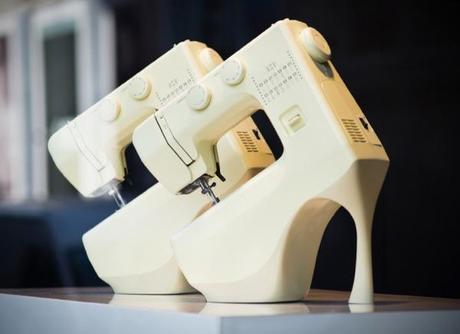 Shoes from sewing machines by Alexander McQueen