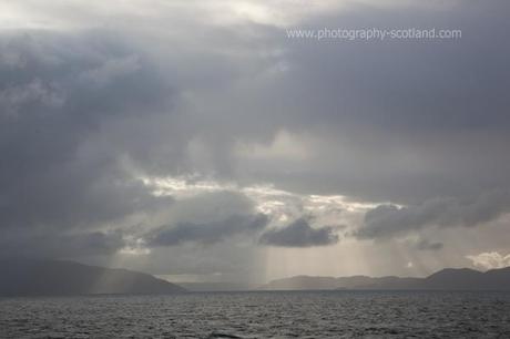 Photo - burst of sunlight over the West coast of Scotland