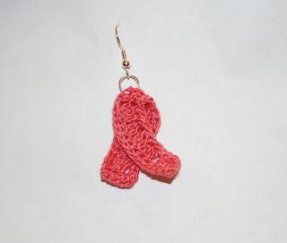 Free Crochet Pattern:  Awareness Ribbon Earrings