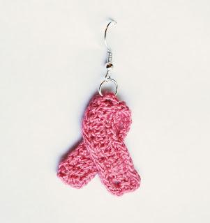 Free Crochet Pattern:  Awareness Ribbon Earrings
