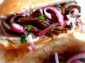 Slow Braised Brisket Sarnies, with Quick Pickled Onions