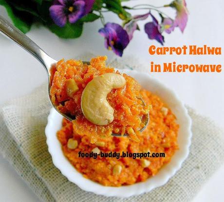 Carrot Halwa / Gajar Ka Halwa - Microwave Method / Easy Diwali Sweets