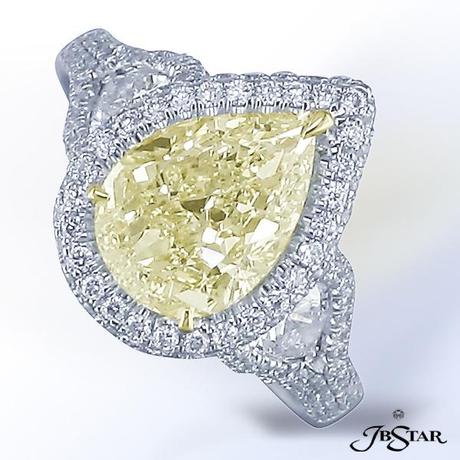 JB Star yellow pear shaped diamond engagement ring