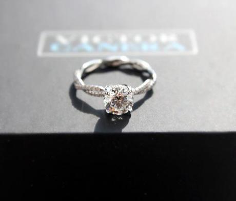 Custom diamond engagement ring with braided shank Custom diamond engagement ring with braided shank