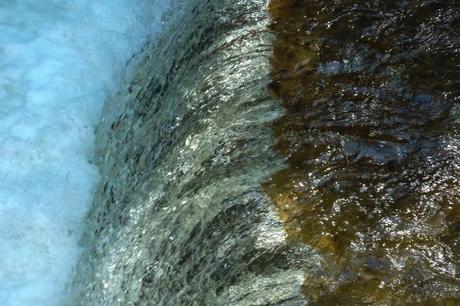 water going over waterfall