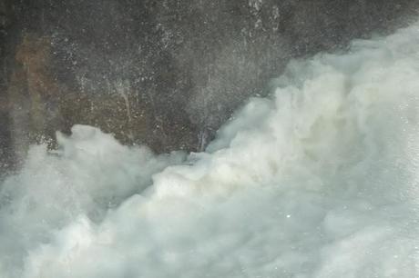 foam from waterfall overland track