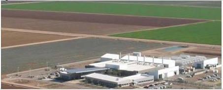 Here is a photo of the US U.S. Arid Land Agricultural Research Center, Maricopa, Arizona. It is 277 miles south of Las Vegas.