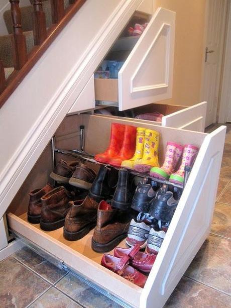 Shoe Storage Under Stairs