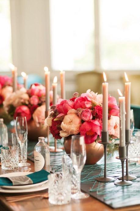 Peony centerpieces