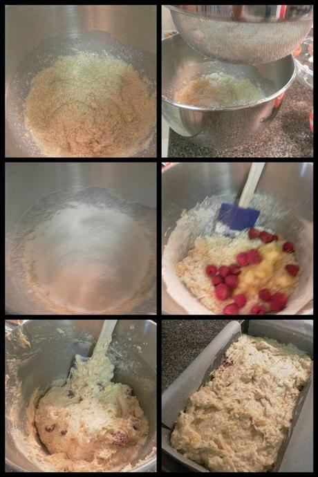 Buttermilk, Banana and Raspberry loaf-collage3