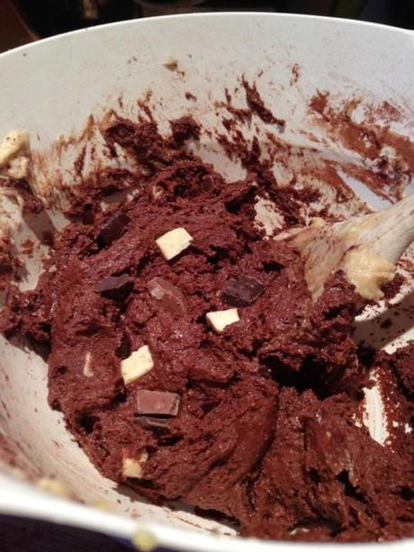 quadruple chocolate cookie dough with triple chocolate chunks recipe