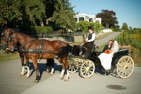 Mackinac Island Wedding with Horse Drawn Carriage