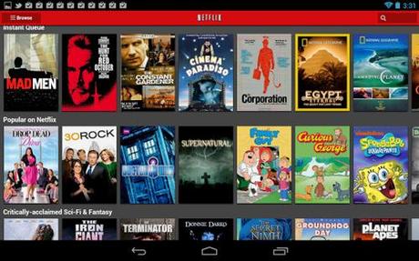 Android offers netflix app content in full hd
