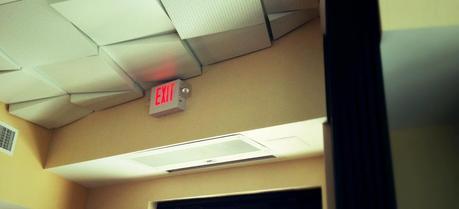 An in-ceiling air curtain at a building entrance. The device saves energy by keeping conditioned air inside the building. (Credit: Flickr @ Berner International http://www.flickr.com/photos/bernerinternational/)