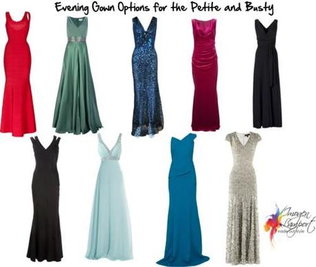 evening gowns petite and busty