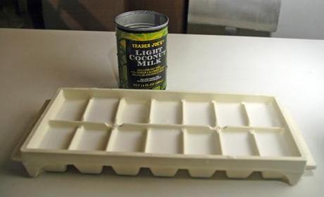 One can of Trader Joe's Light Coconut Milk fills one ice cube tray. How convenient!