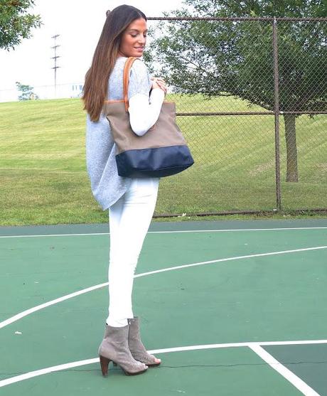 vince cashmere sweater, white blank jeans, tory burch bag