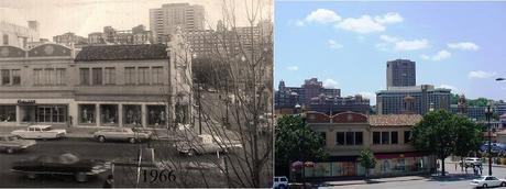Our own Country Club Plaza, same building, 1966 and today...