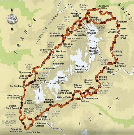 The Tour du Mont Blanc route