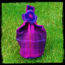 reversible Harris Tweed knot bag 
