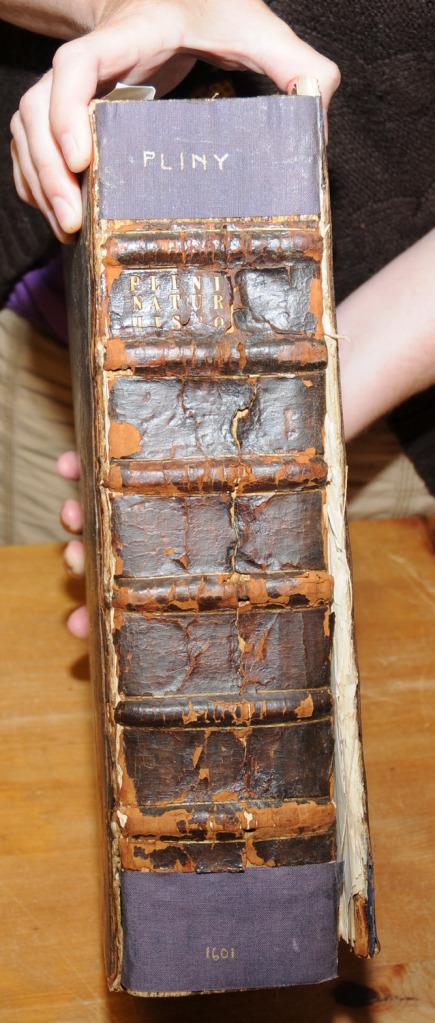 The book has been previously repaired at least twice prior to arriving at the CHP and a conservator estimates the repairs may have been done nearly 200 years ago.