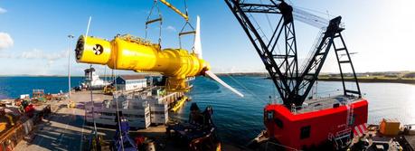 Alstom Tidal turbine at EMEC center, off Orkney islands Scotland. (Credit: Alstom)