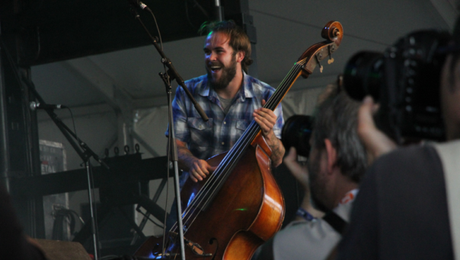 The Stone Sparrows: Jim at Boots and Hearts 2013 [credit: Trish Cassling]